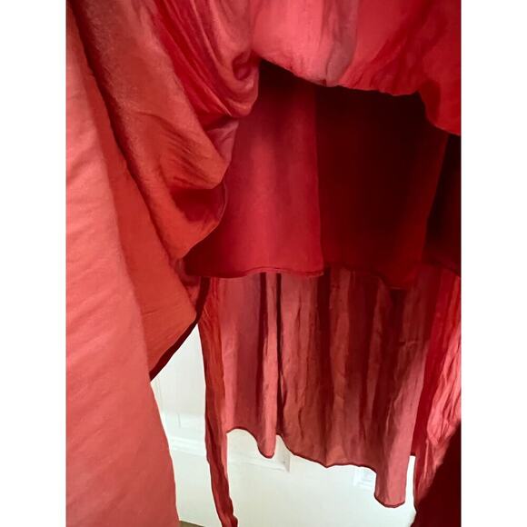 Gap Women's S Red Midi Maxi Dress Pleated Cami Sundress Side Slit Cinch Waist - Picture 5 of 16